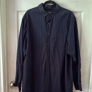 Murano Blue and Black Casual Button Down Shirt
